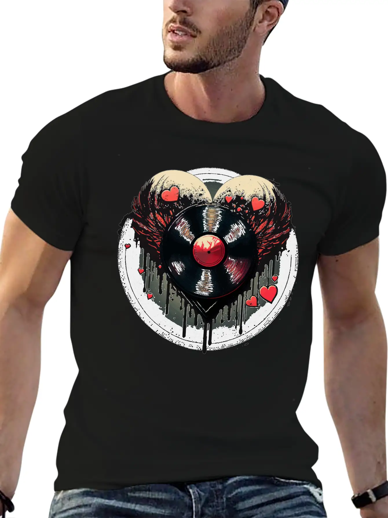 Vinyl Record Collector Lightweight Cotton T-Shirt – Daily Comfort Graphic Shirt