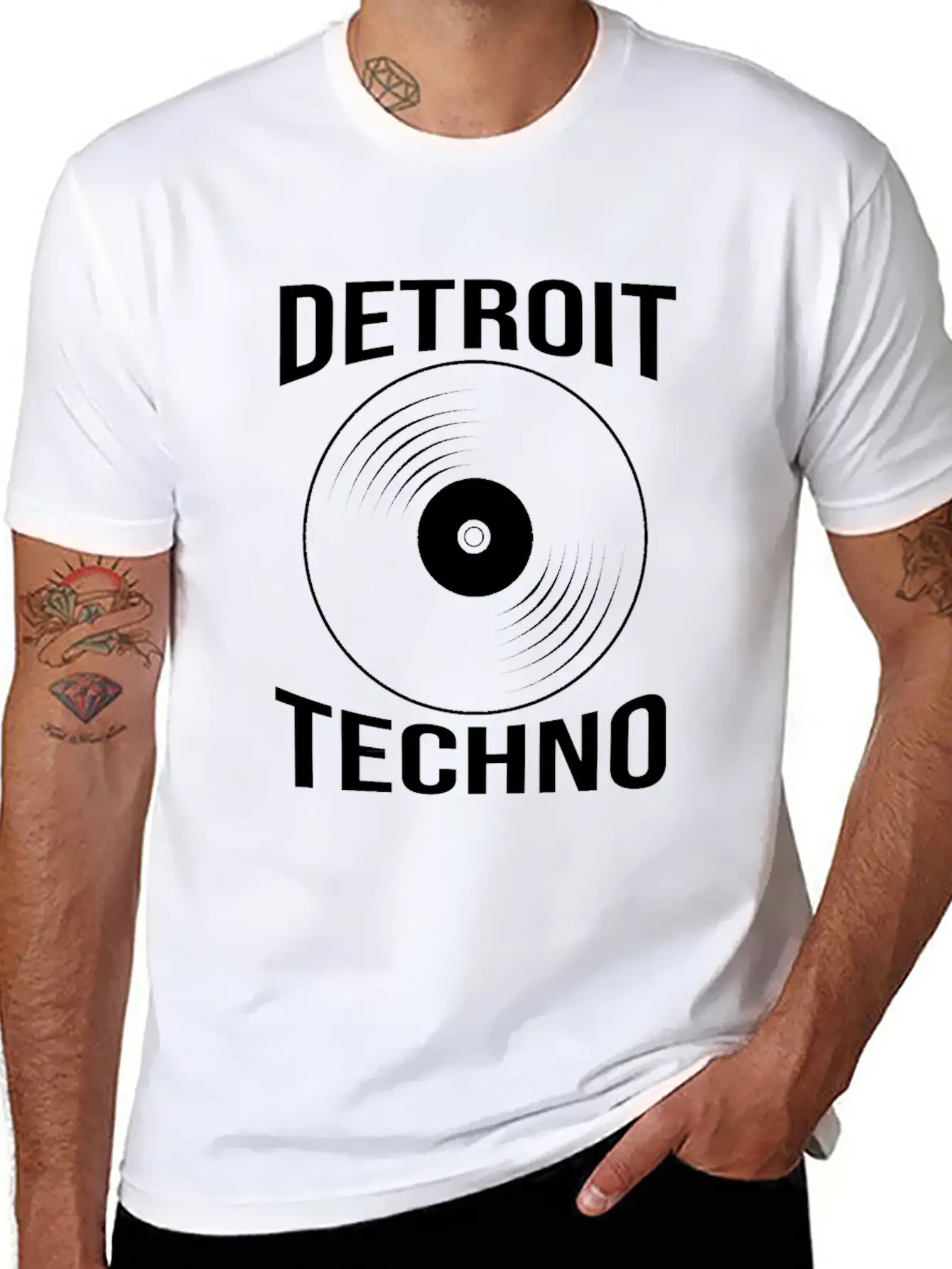 Vinyl Record Dj Edm Detroit Techno Unisex Casual T-Shirt – Clean Design For Daily Comfort