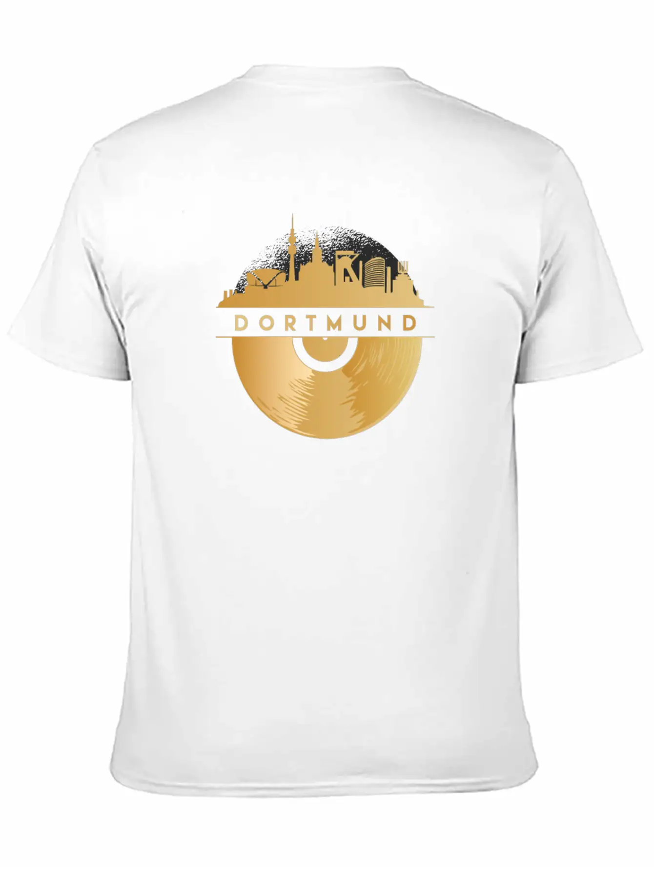 Vinyl-Record-Player Disco-Music Skyline-Dortmund Modern Fit Casual T-Shirt – Clean And Versatile Design