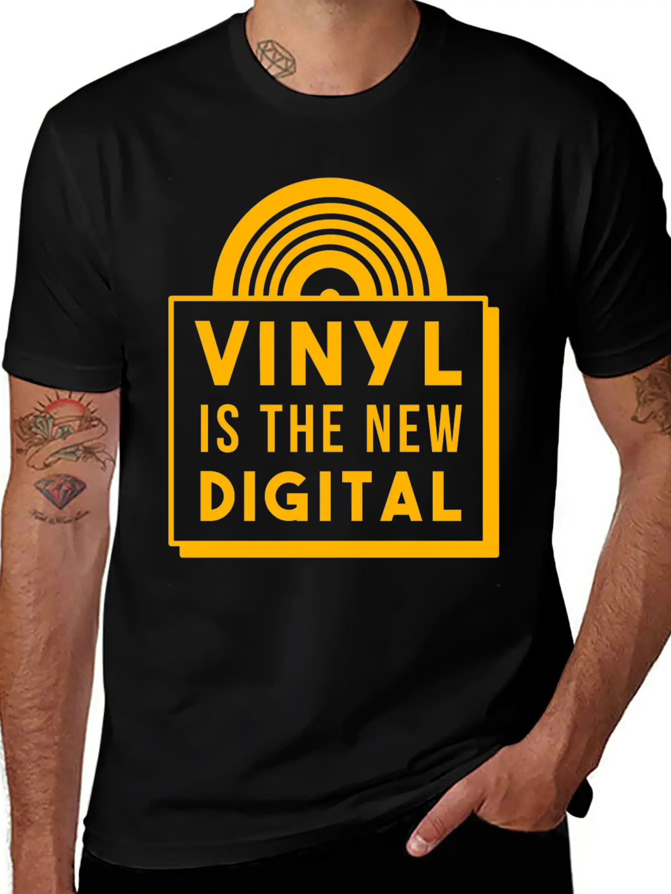 Vinyl Record Record Player Deejay DJ Musictape Unisex Casual T-Shirt – Clean Design For Daily Comfort
