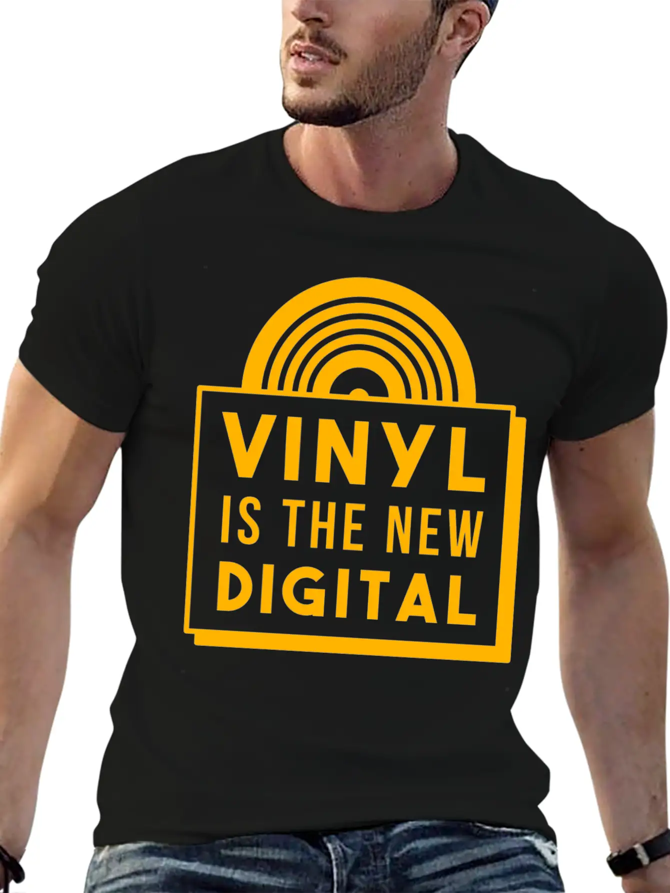 Vinyl Record Record Player Deejay DJ Musictape Unisex Casual T-Shirt – Clean Design For Daily Comfort