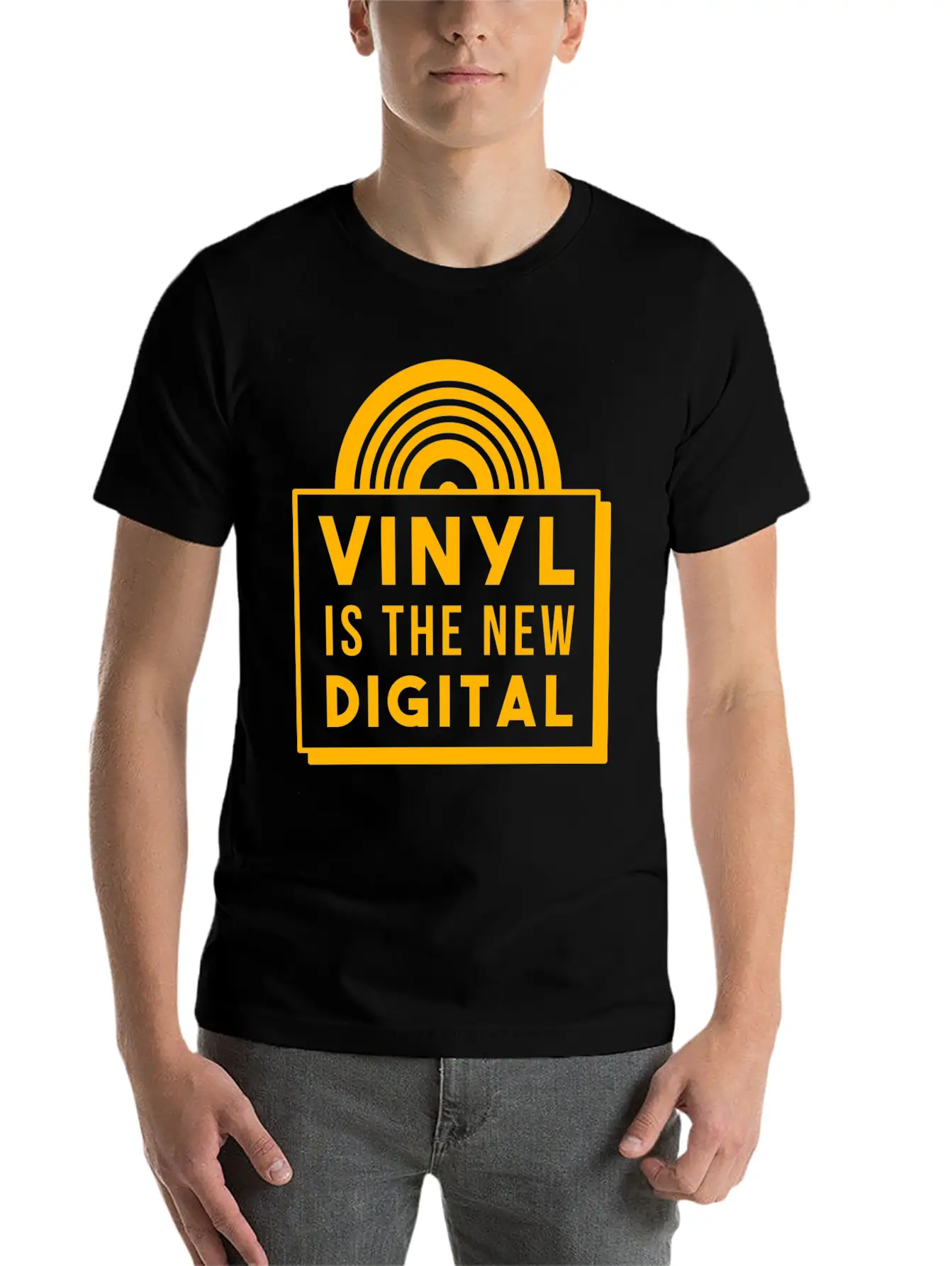 Vinyl Record Record Player Deejay DJ Musictape Unisex Casual T-Shirt – Clean Design For Daily Comfort