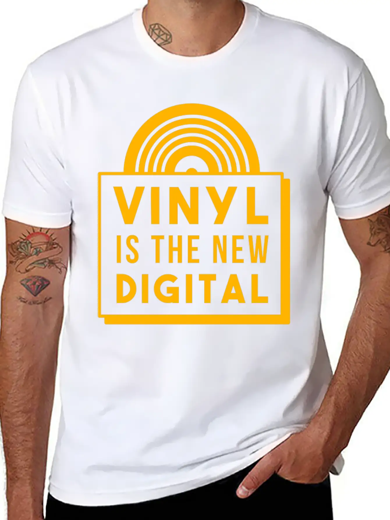 Vinyl Record Record Player Deejay DJ Musictape Unisex Casual T-Shirt – Clean Design For Daily Comfort
