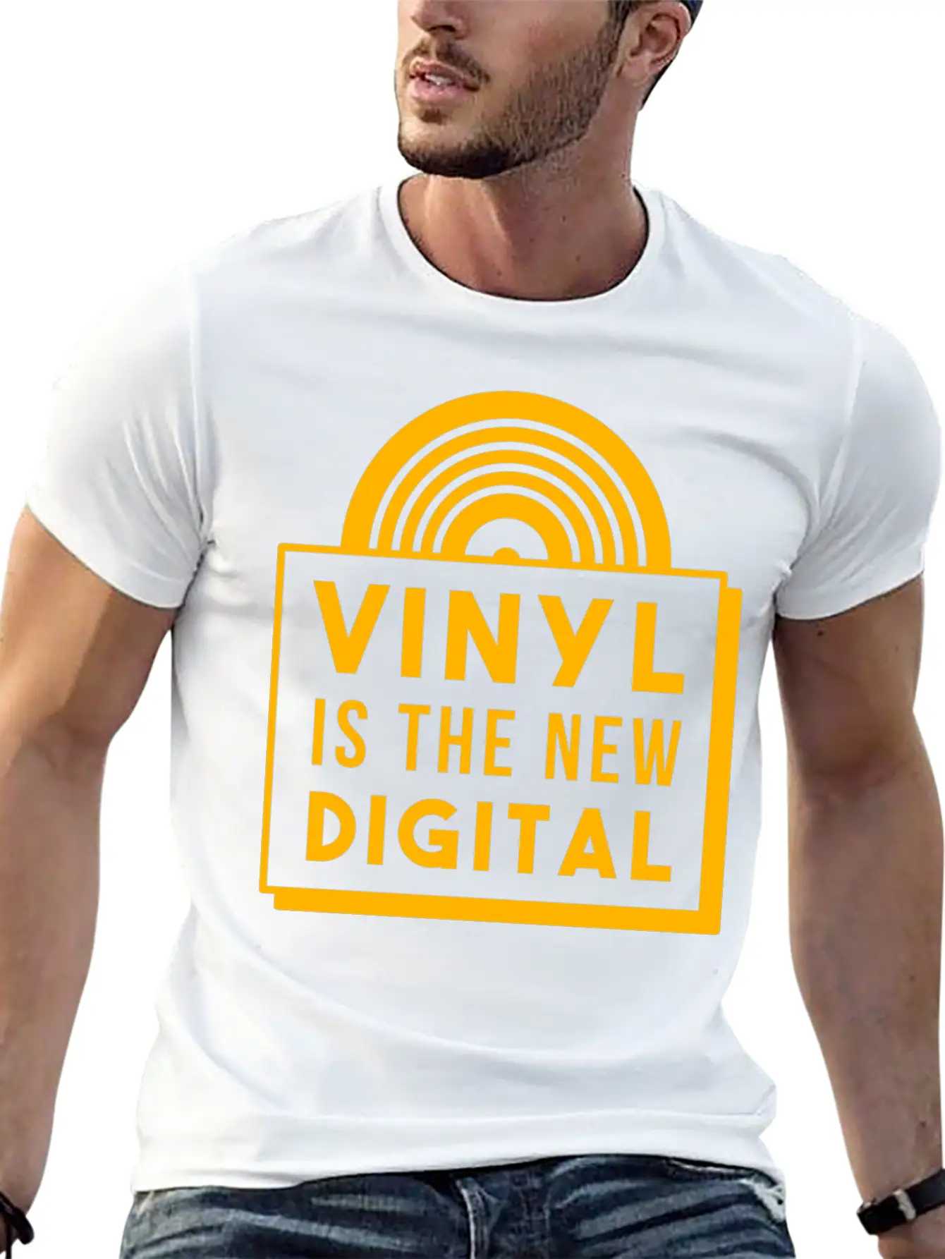 Vinyl Record Record Player Deejay DJ Musictape Unisex Casual T-Shirt – Clean Design For Daily Comfort