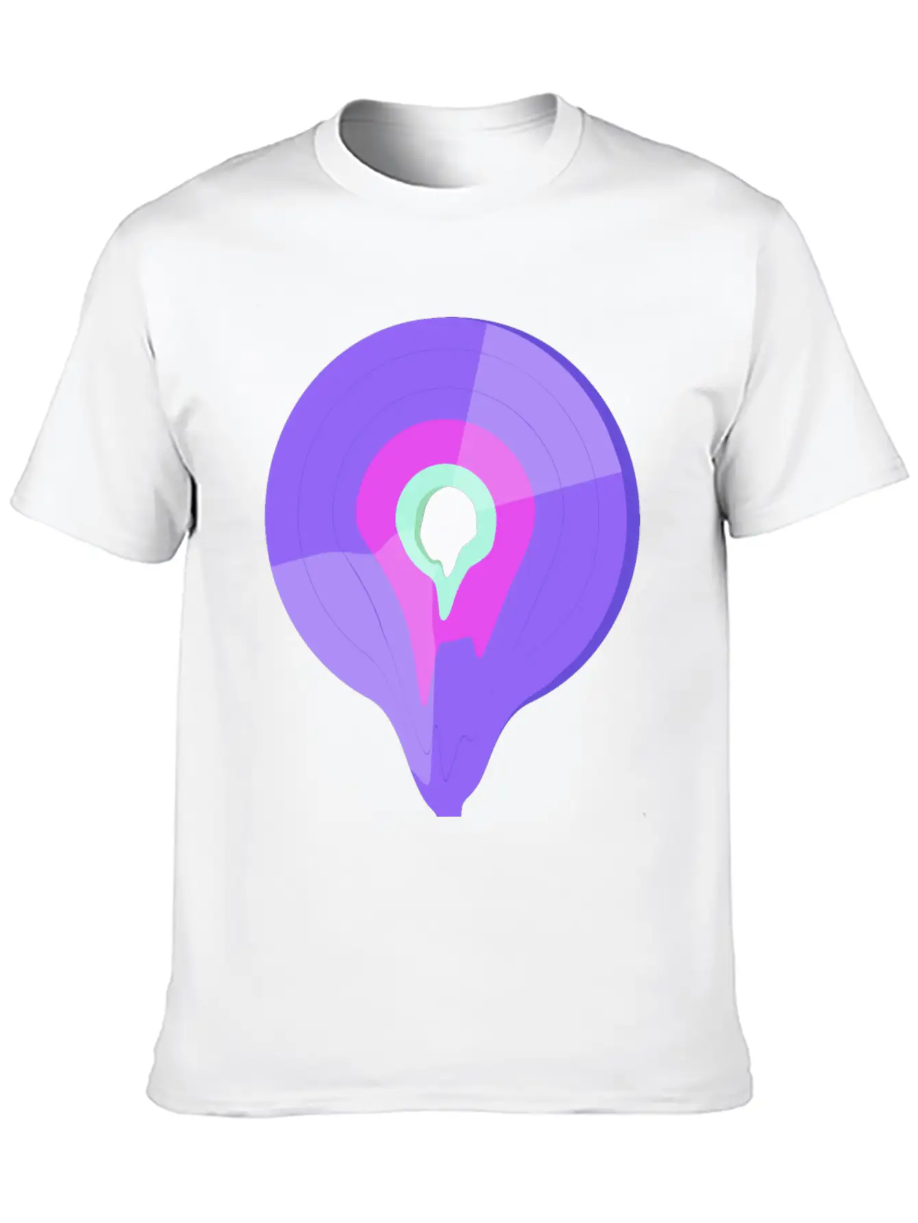 Vinyl Record Retro Melting Lila Pink Green Essential Cotton Tee For Daily Outfits – Unisex Style
