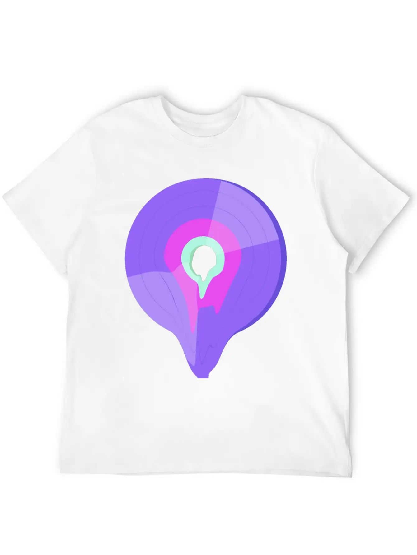 Vinyl Record Retro Melting Lila Pink Green Essential Cotton Tee For Daily Outfits – Unisex Style