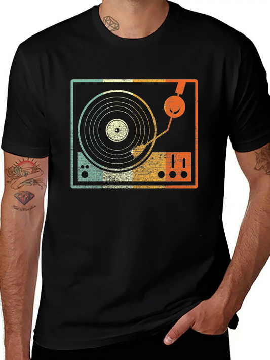 Vinyl Retro Basic Graphic T-Shirt – Daily Comfort In Soft Cotton