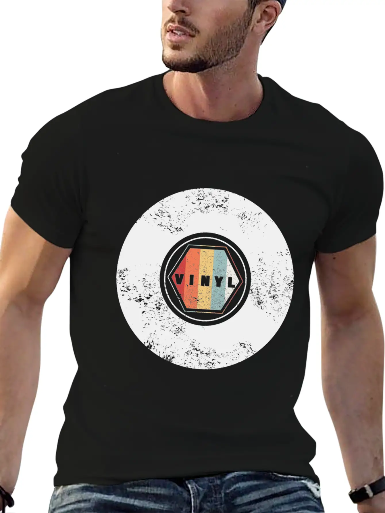 VINYL Retro Essential Cotton Tee For Daily Outfits – Unisex Style
