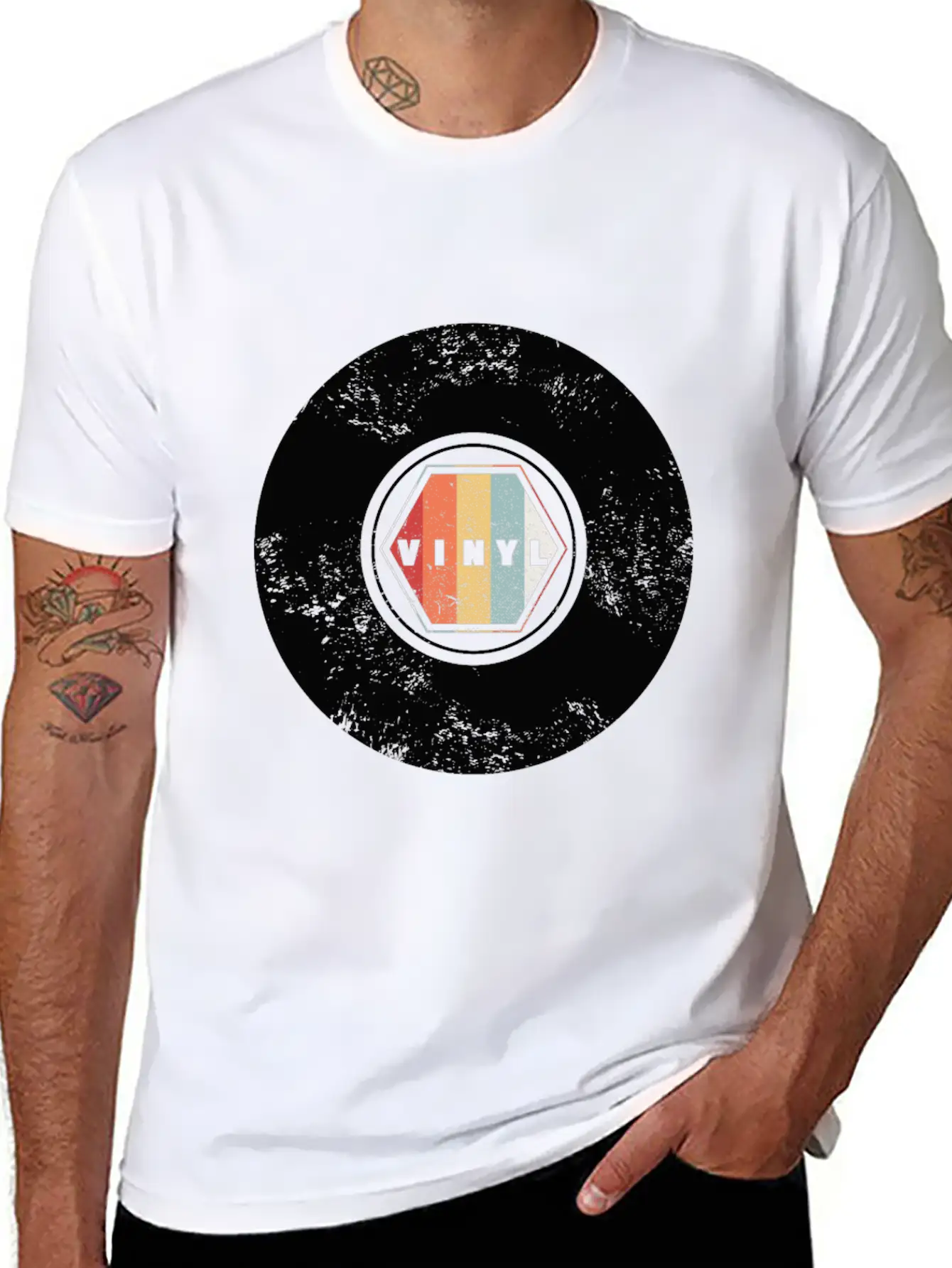 VINYL Retro Essential Cotton Tee For Daily Outfits – Unisex Style