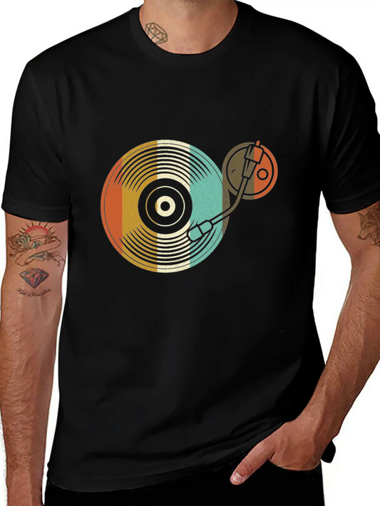 Vinyl Switch - Retro Turntable - DJ Vintage Classic Fit Graphic Tee For Daily Comfort – Unisex Cotton Shirt