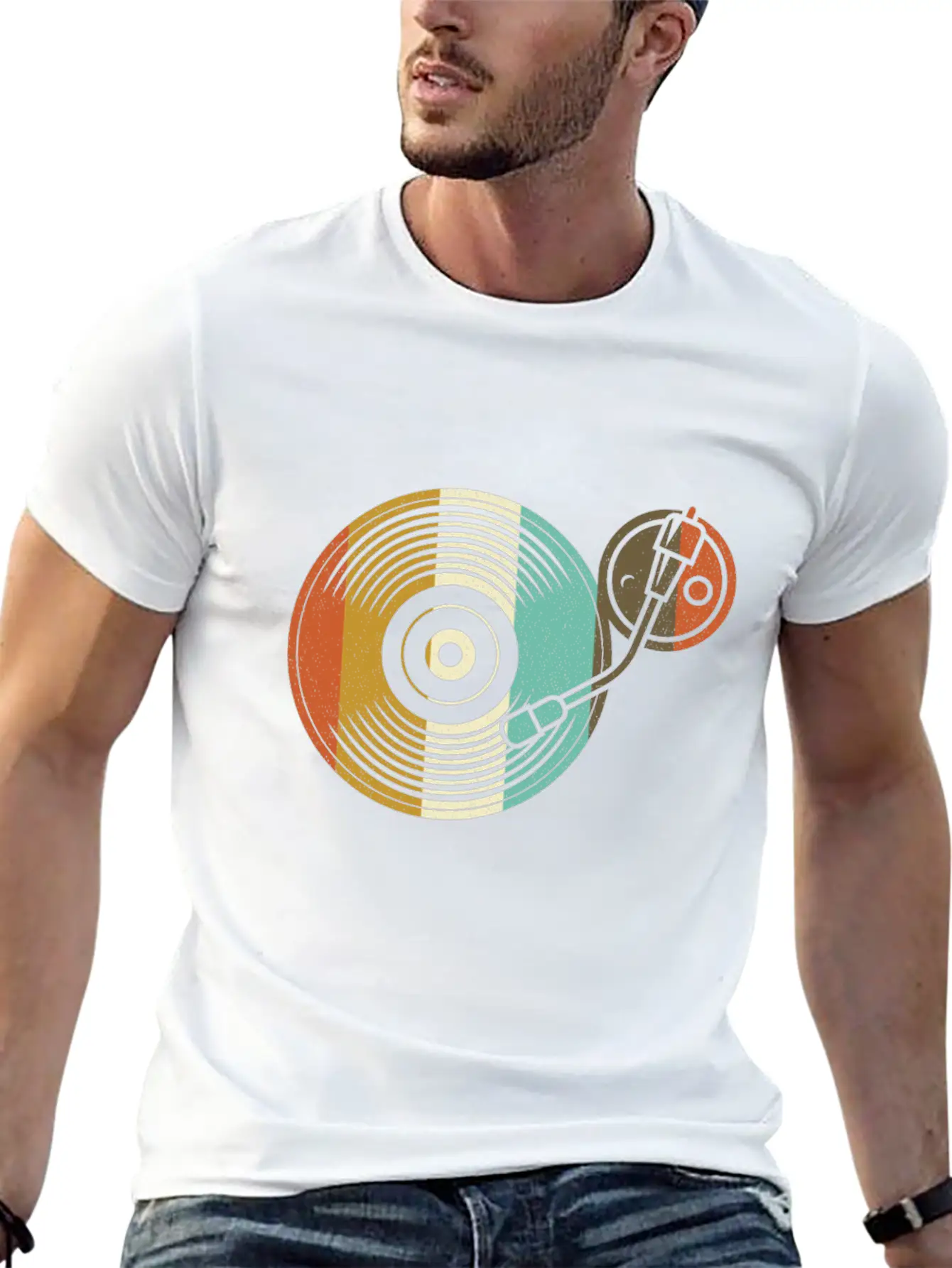 Vinyl Switch - Retro Turntable - DJ Vintage Classic Fit Graphic Tee For Daily Comfort – Unisex Cotton Shirt