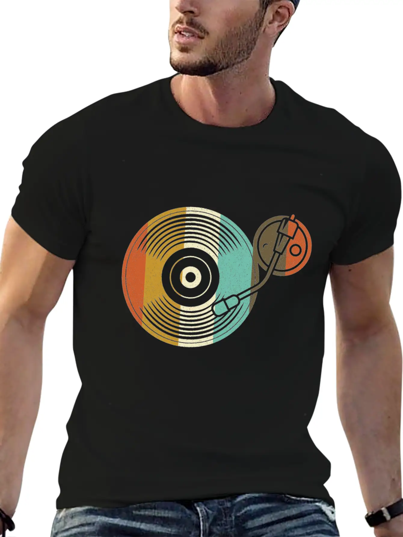 Vinyl Switch - Retro Turntable - DJ Vintage Classic Fit Graphic Tee For Daily Comfort – Unisex Cotton Shirt