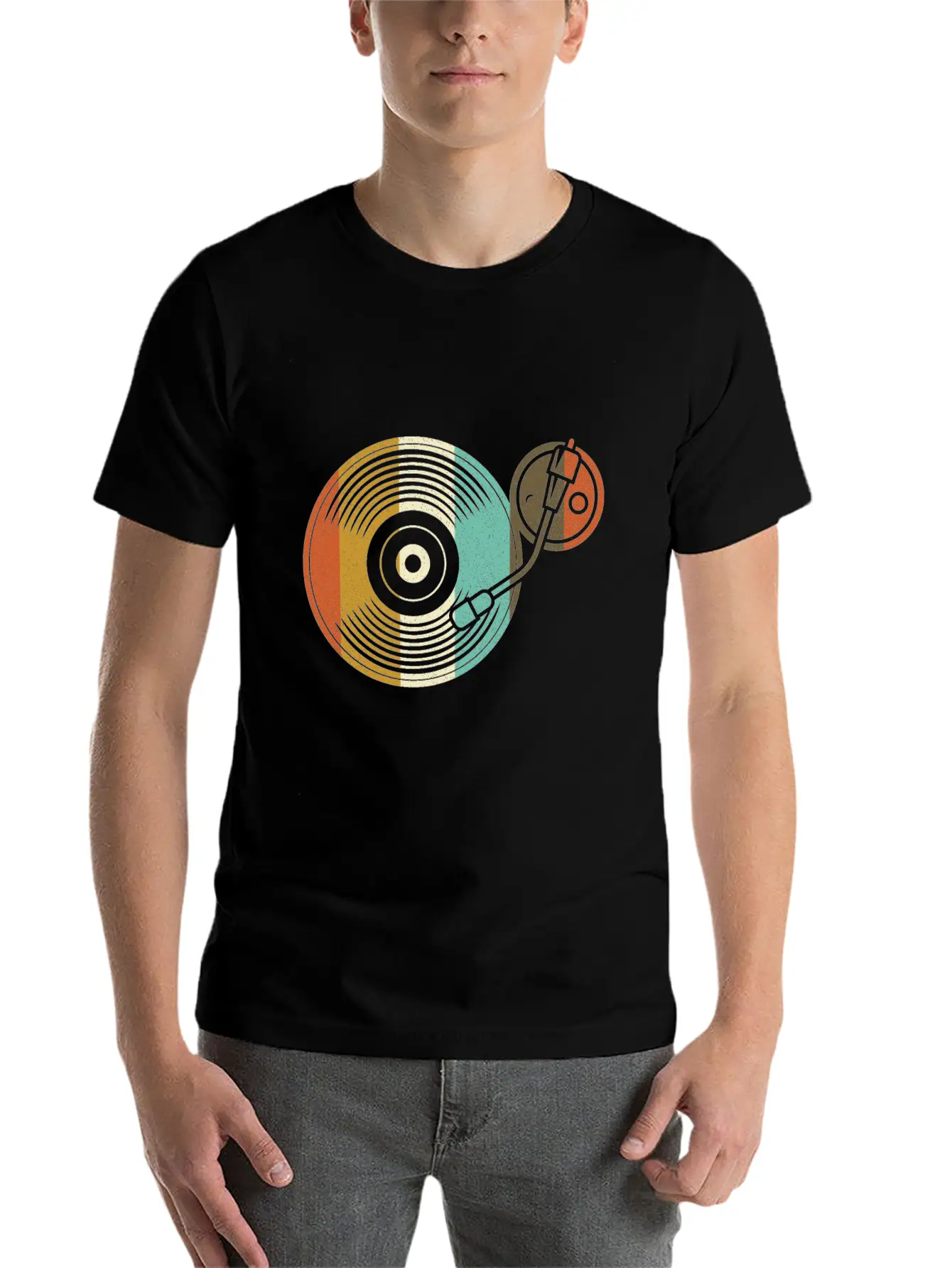 Vinyl Switch - Retro Turntable - DJ Vintage Classic Fit Graphic Tee For Daily Comfort – Unisex Cotton Shirt