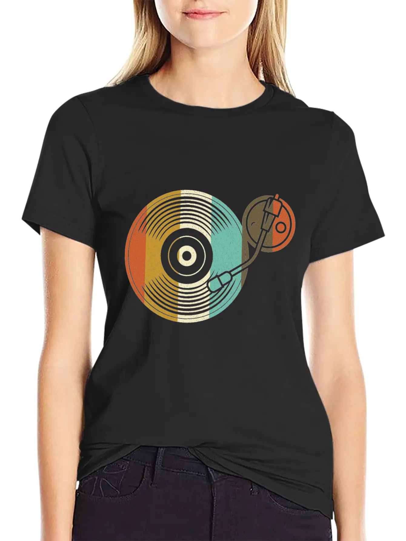 Vinyl Switch - Retro Turntable - DJ Vintage Classic Fit Graphic Tee For Daily Comfort – Unisex Cotton Shirt