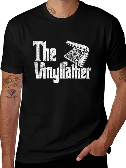 Vinyl The Vinylfather Father Retro Record Music Comfortable Minimalist Graphic Tee – Summer Style Essential