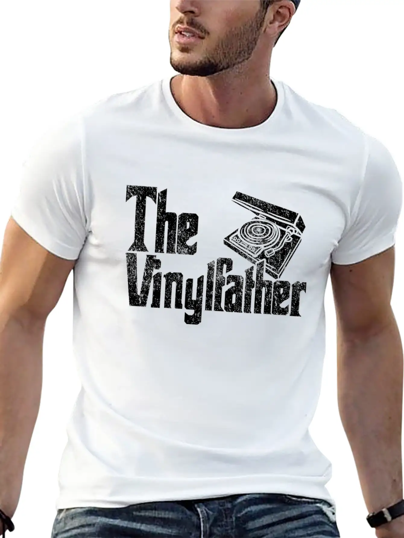 Vinyl The Vinylfather Father Retro Record Music Comfortable Minimalist Graphic Tee – Summer Style Essential