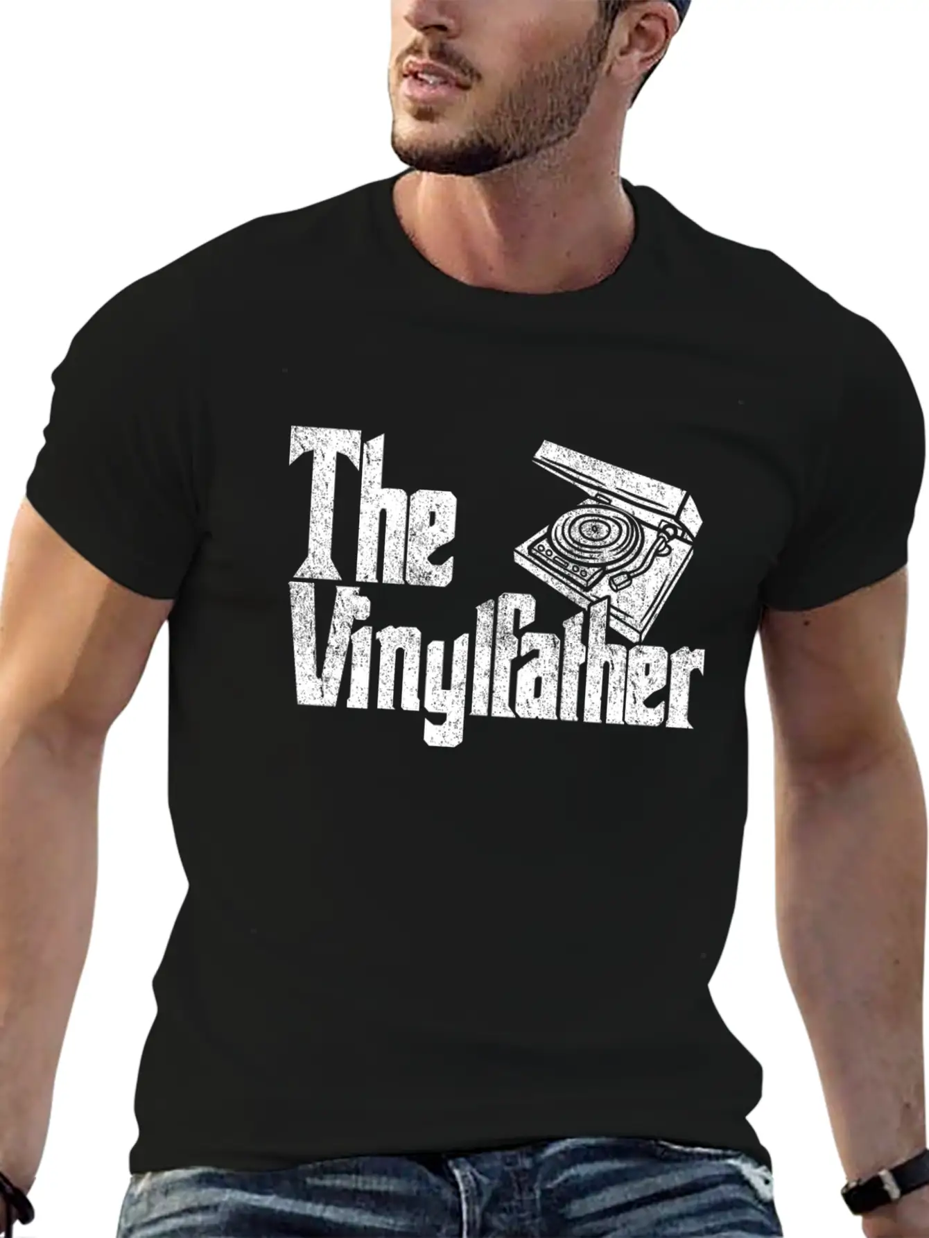 Vinyl The Vinylfather Father Retro Record Music Comfortable Minimalist Graphic Tee – Summer Style Essential