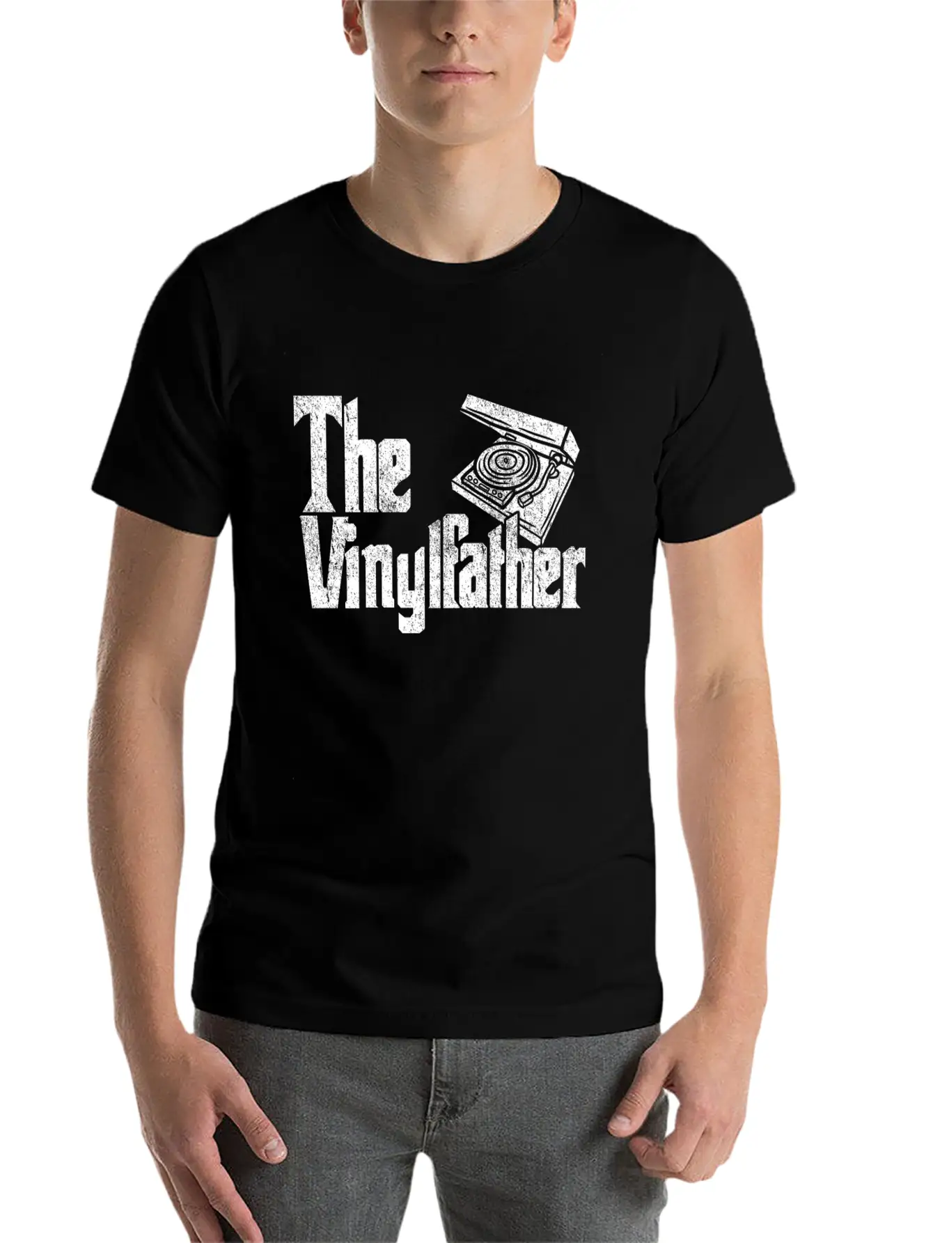 Vinyl The Vinylfather Father Retro Record Music Comfortable Minimalist Graphic Tee – Summer Style Essential