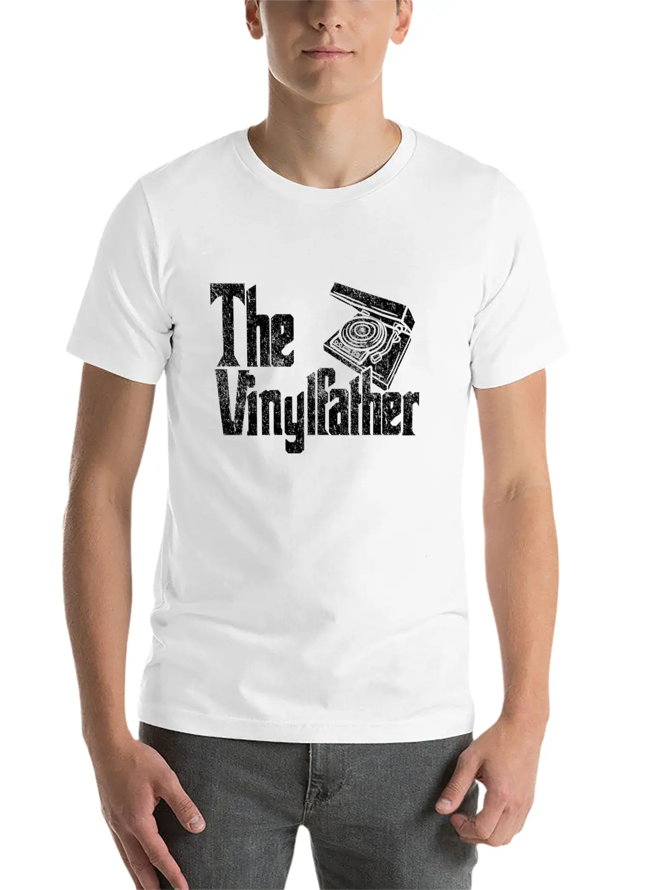 Vinyl The Vinylfather Father Retro Record Music Comfortable Minimalist Graphic Tee – Summer Style Essential
