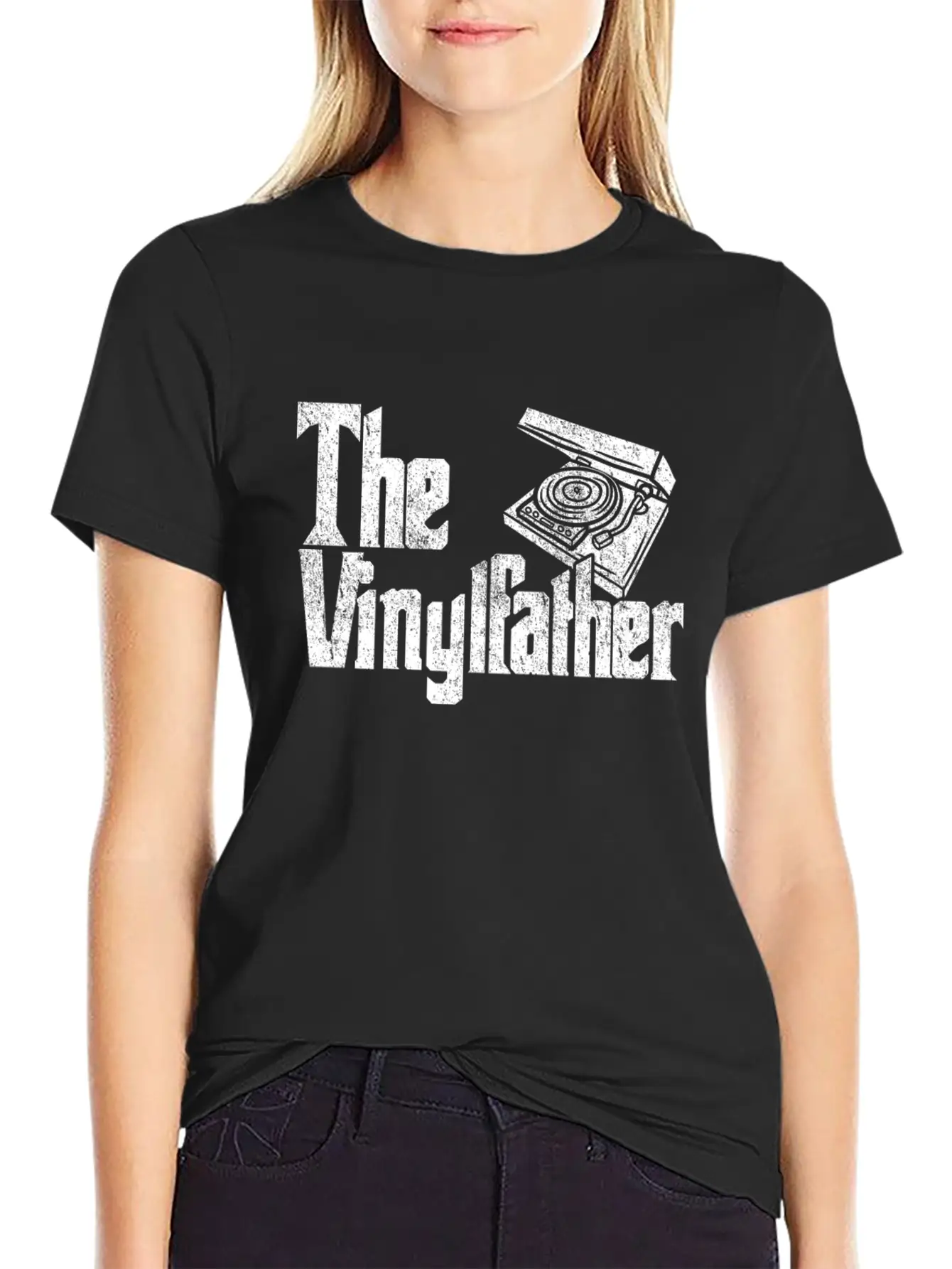 Vinyl The Vinylfather Father Retro Record Music Comfortable Minimalist Graphic Tee – Summer Style Essential
