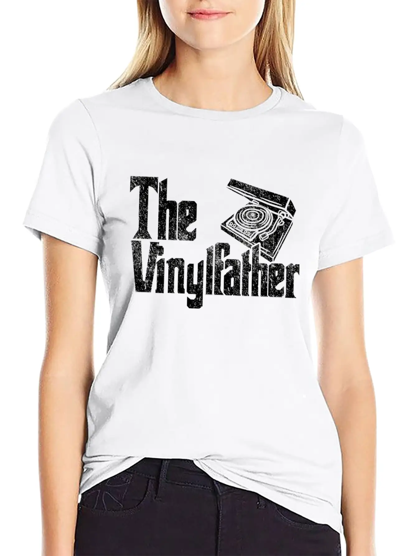 Vinyl The Vinylfather Father Retro Record Music Comfortable Minimalist Graphic Tee – Summer Style Essential