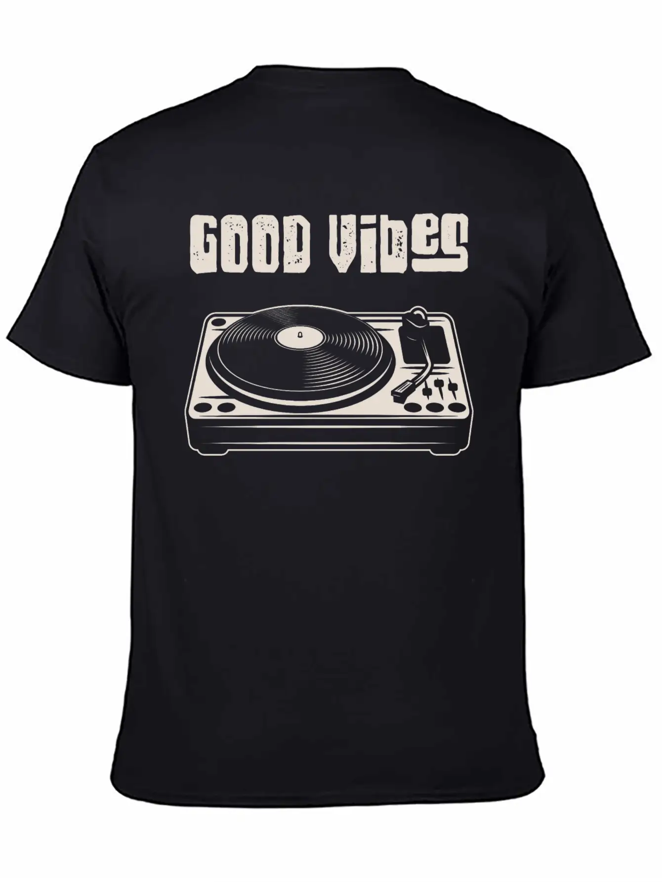 Vinyl Turntable Music DJ Record Essential Cotton Tee For Daily Outfits – Unisex Style