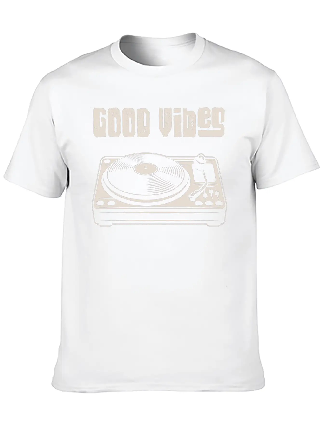 Vinyl Turntable Music DJ Record Essential Cotton Tee For Daily Outfits – Unisex Style