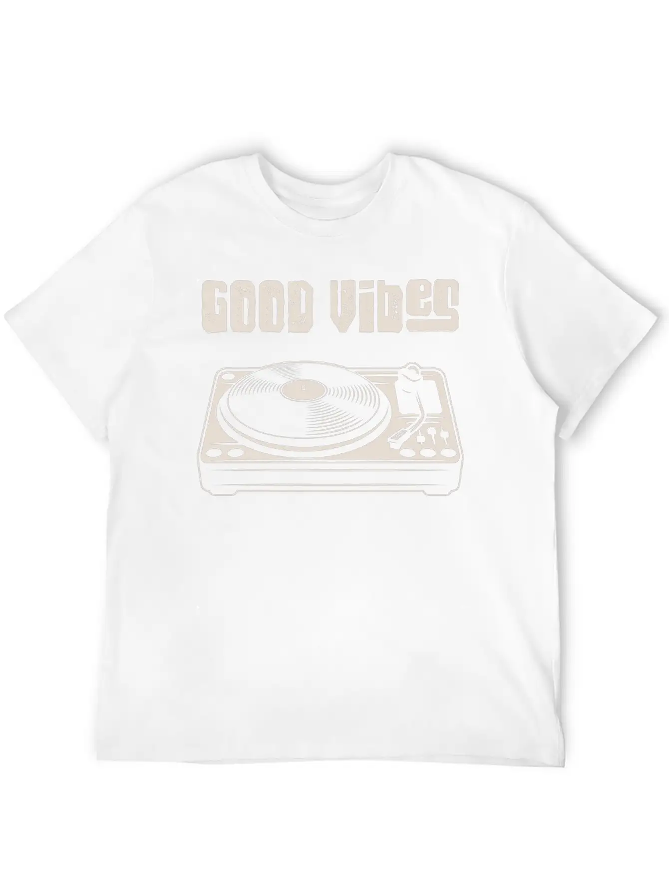Vinyl Turntable Music DJ Record Essential Cotton Tee For Daily Outfits – Unisex Style