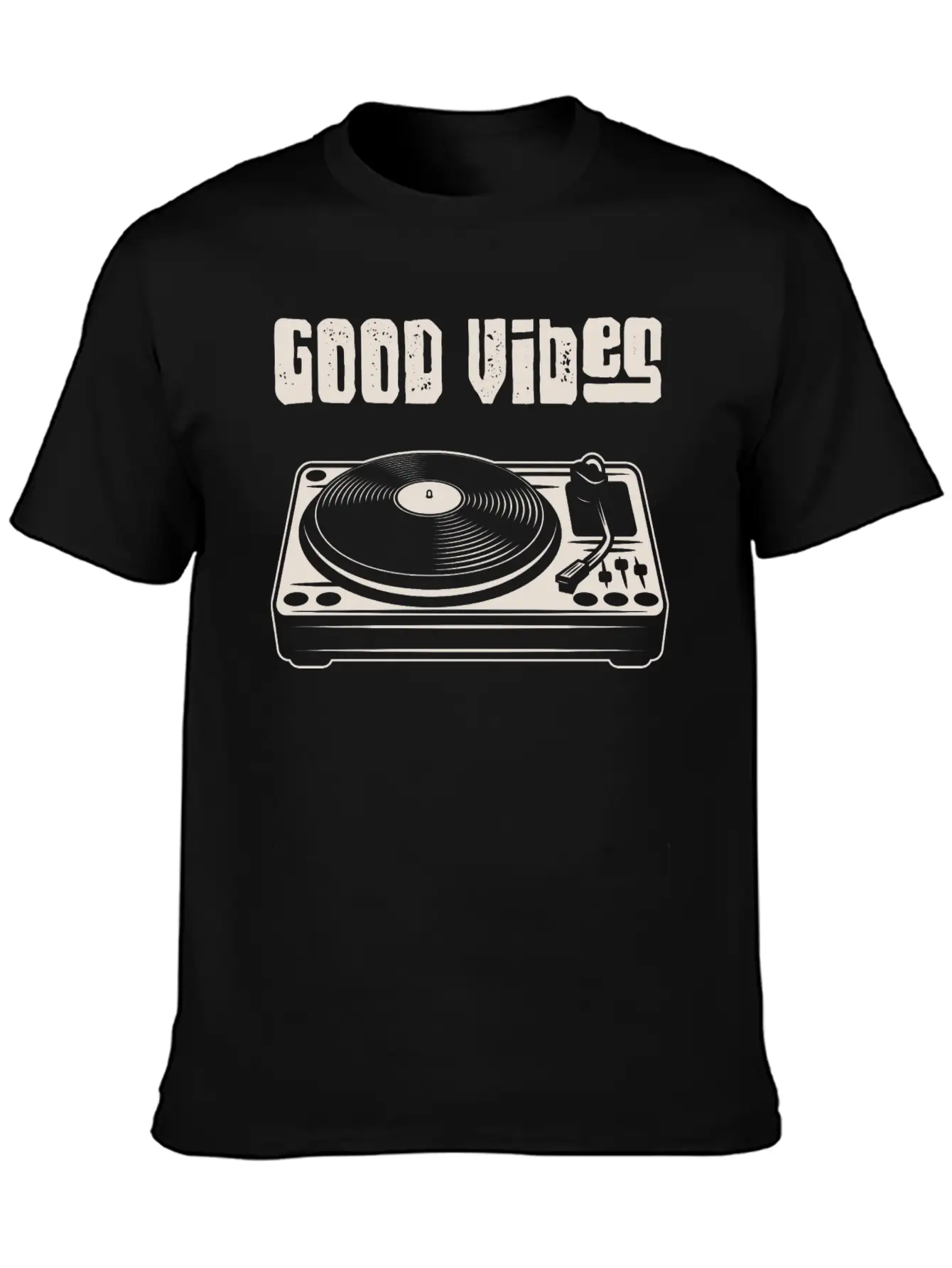 Vinyl Turntable Music DJ Record Essential Cotton Tee For Daily Outfits – Unisex Style