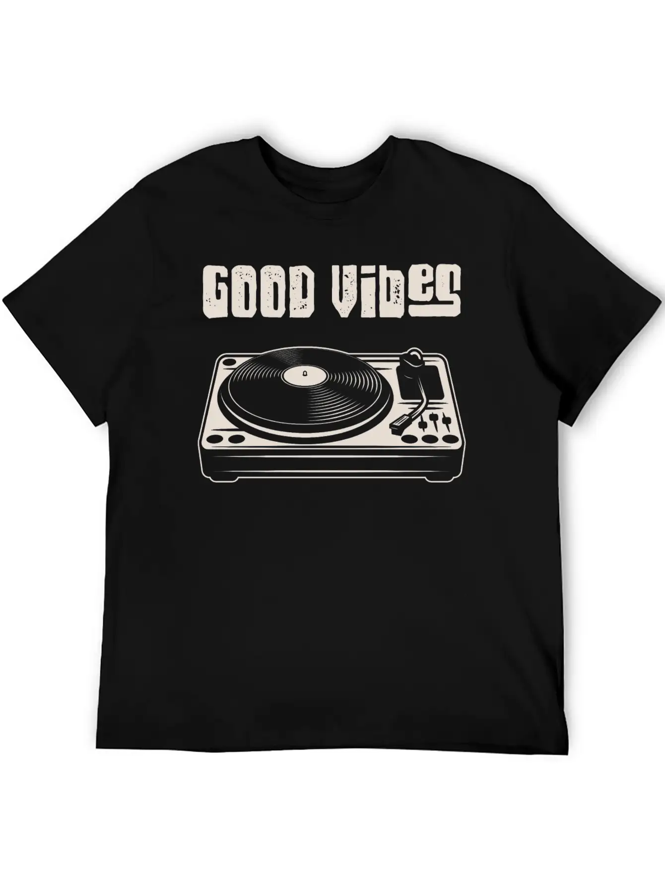 Vinyl Turntable Music DJ Record Essential Cotton Tee For Daily Outfits – Unisex Style