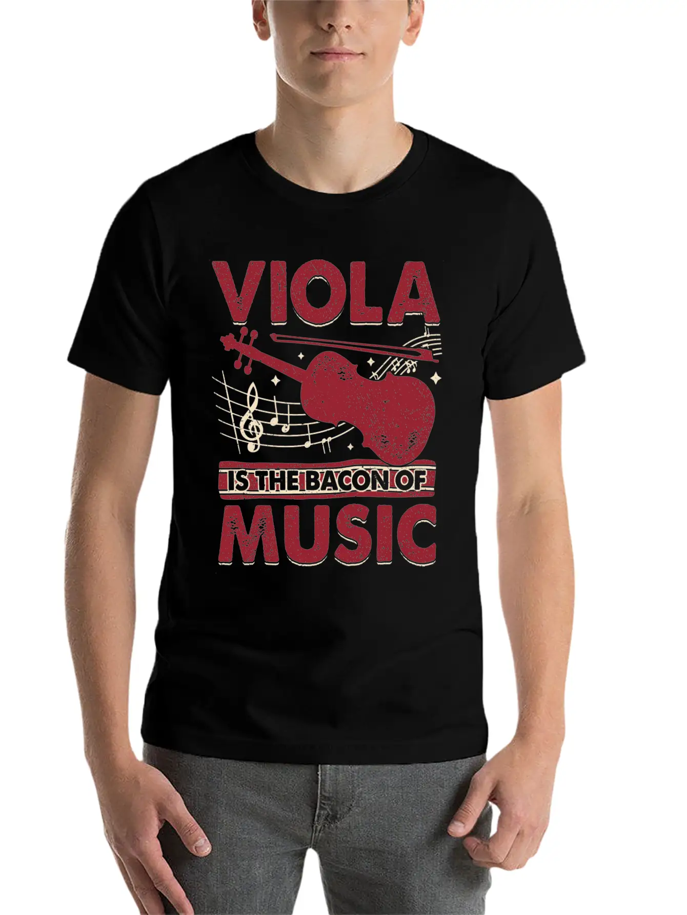 Viola Is The Bacon Of Music Basic Graphic T-Shirt – Daily Comfort In Soft Cotton