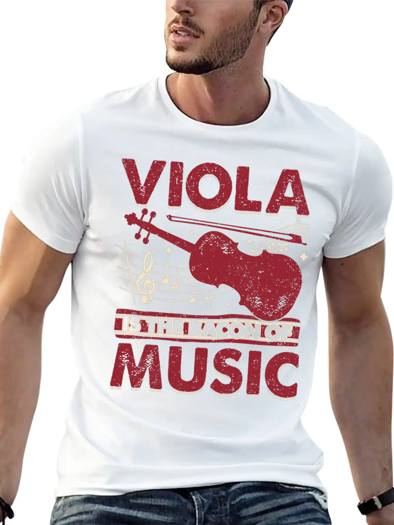 Viola Is The Bacon Of Music Basic Graphic T-Shirt – Daily Comfort In Soft Cotton