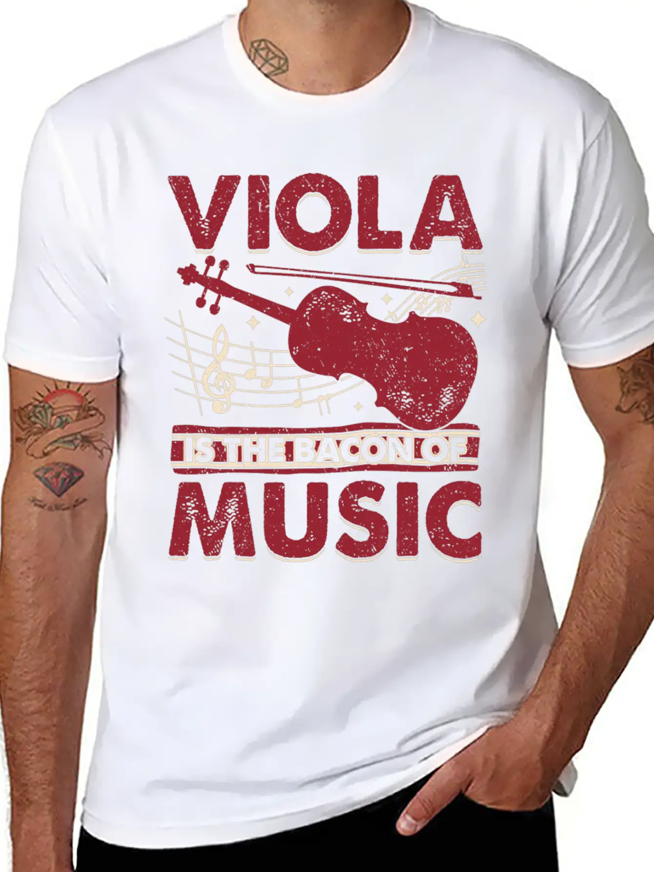 Viola Is The Bacon Of Music Basic Graphic T-Shirt – Daily Comfort In Soft Cotton