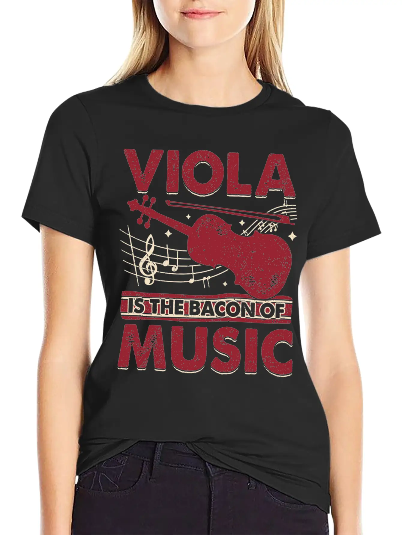 Viola Is The Bacon Of Music Basic Graphic T-Shirt – Daily Comfort In Soft Cotton