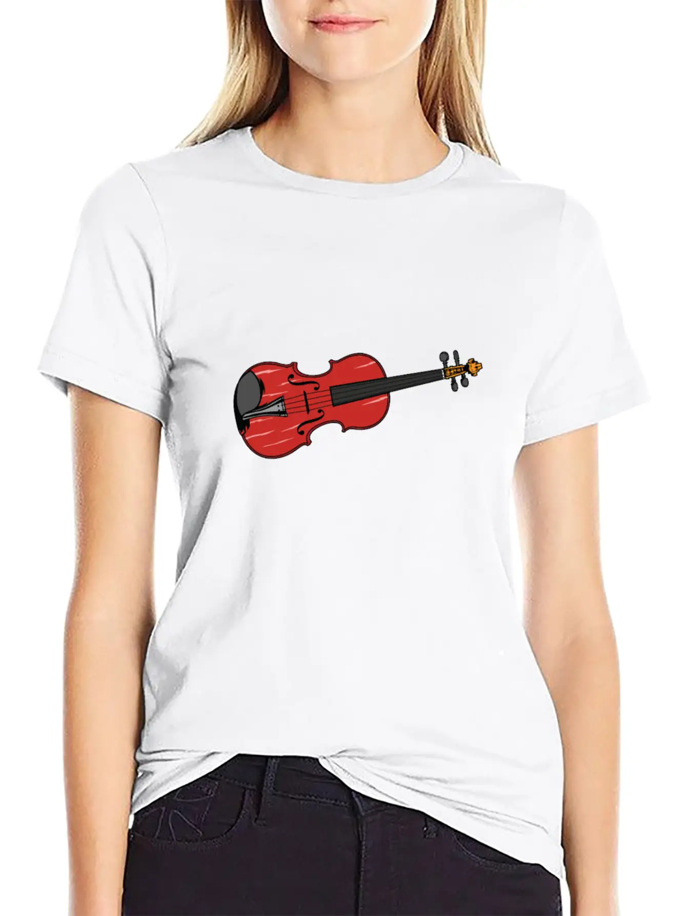 Violin And Violin Are The Same Lightweight Cotton T-Shirt – Daily Comfort Graphic Shirt