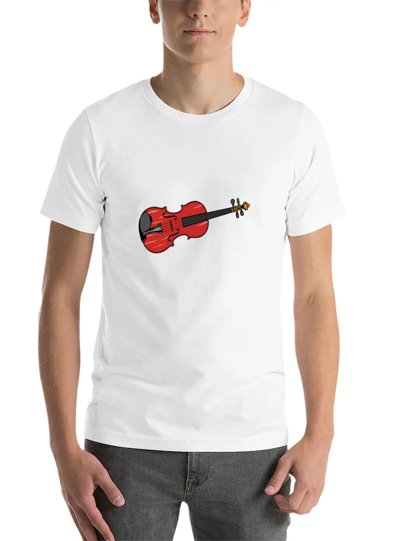 Violin And Violin Are The Same Lightweight Cotton T-Shirt – Daily Comfort Graphic Shirt