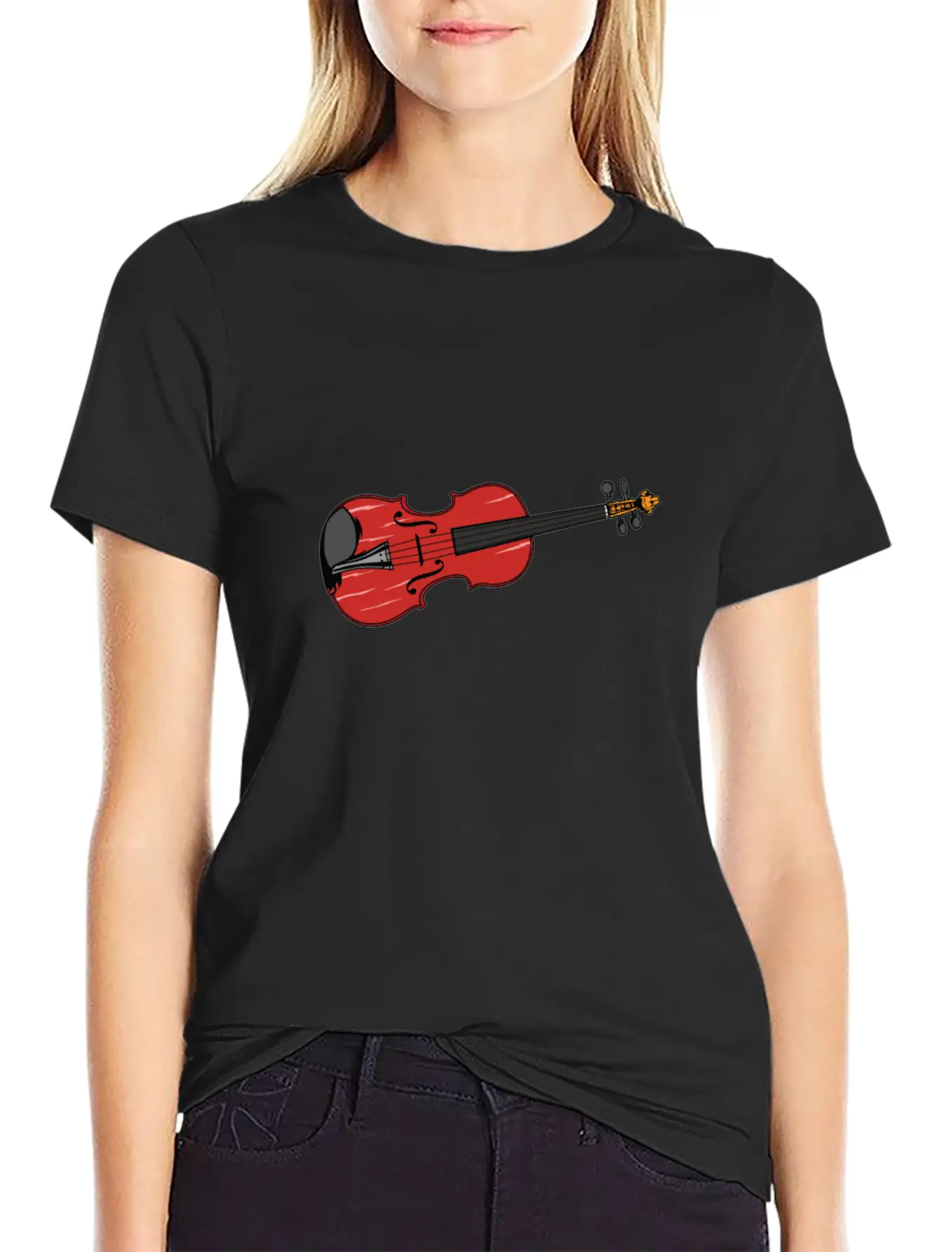 Violin And Violin Are The Same Lightweight Cotton T-Shirt – Daily Comfort Graphic Shirt