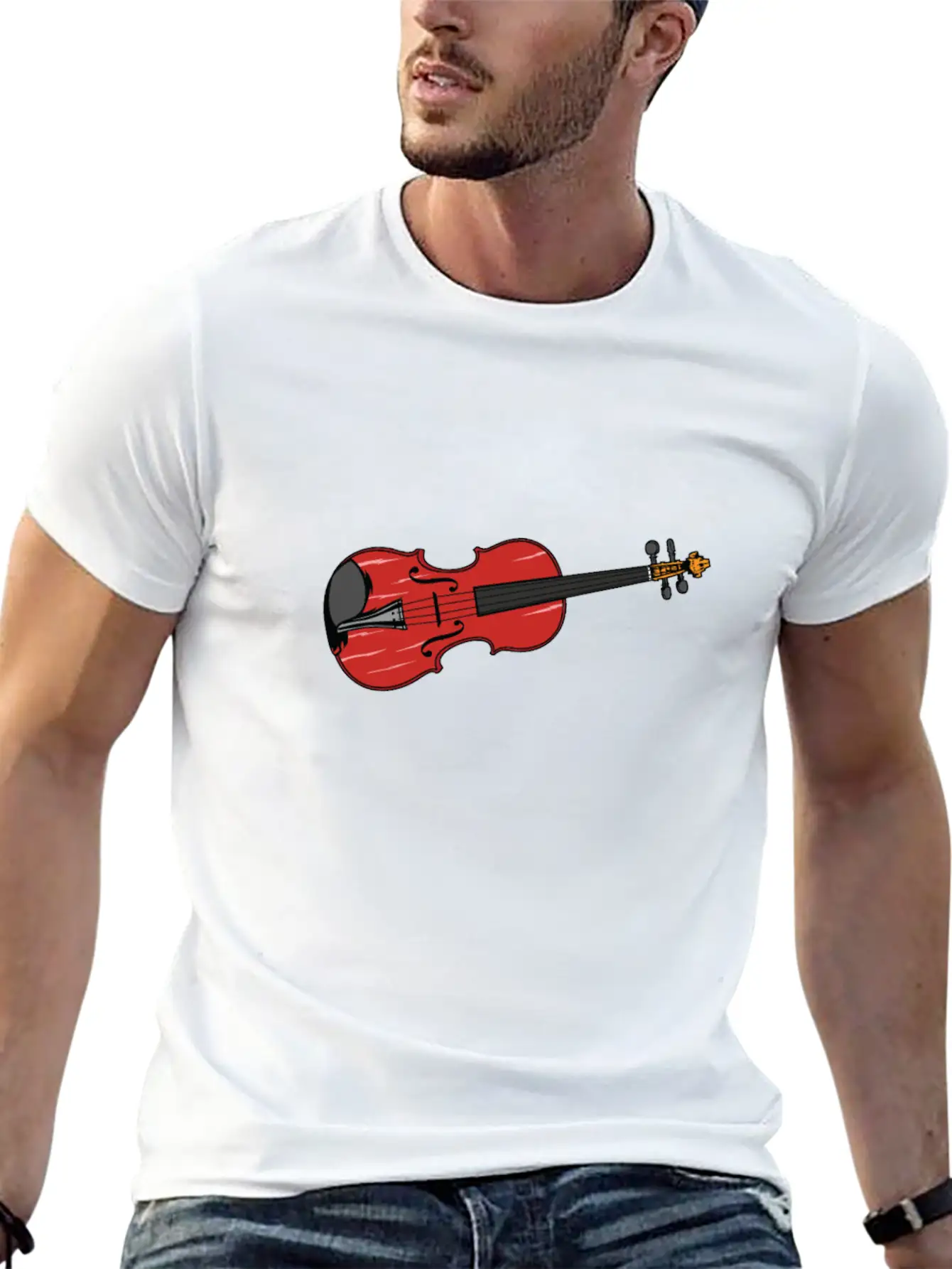 Violin And Violin Are The Same Lightweight Cotton T-Shirt – Daily Comfort Graphic Shirt