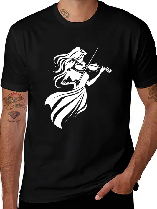 Violin Girl Unisex Casual T-Shirt – Clean Design For Daily Comfort