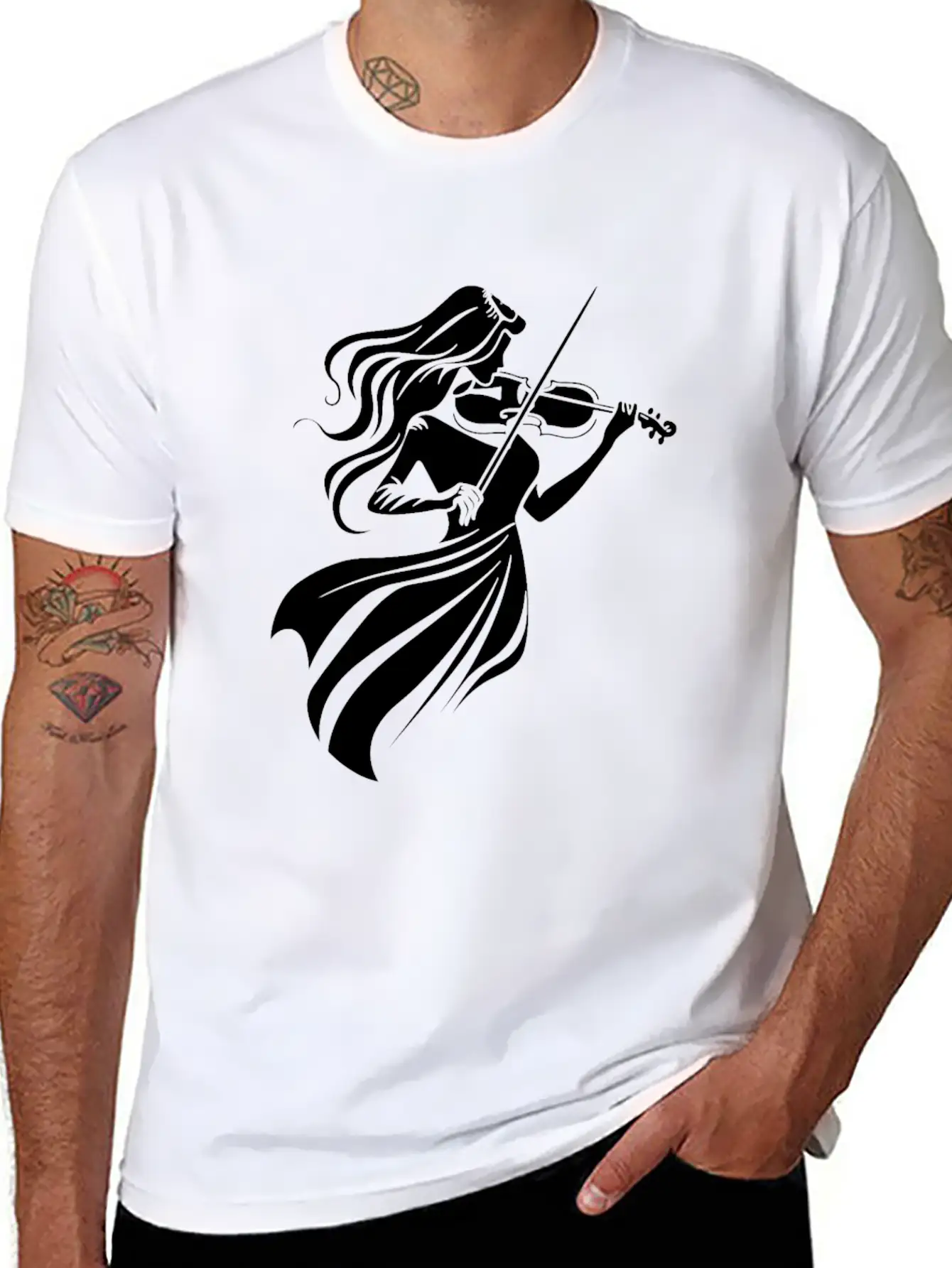 Violin Girl Unisex Casual T-Shirt – Clean Design For Daily Comfort