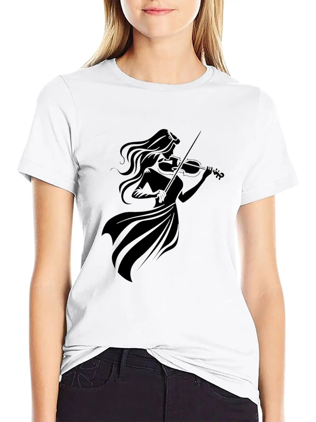 Violin Girl Unisex Casual T-Shirt – Clean Design For Daily Comfort