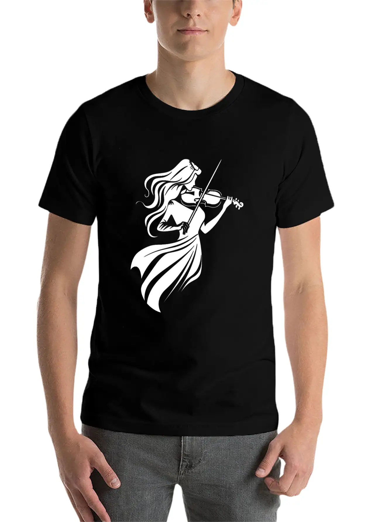 Violin Girl Unisex Casual T-Shirt – Clean Design For Daily Comfort