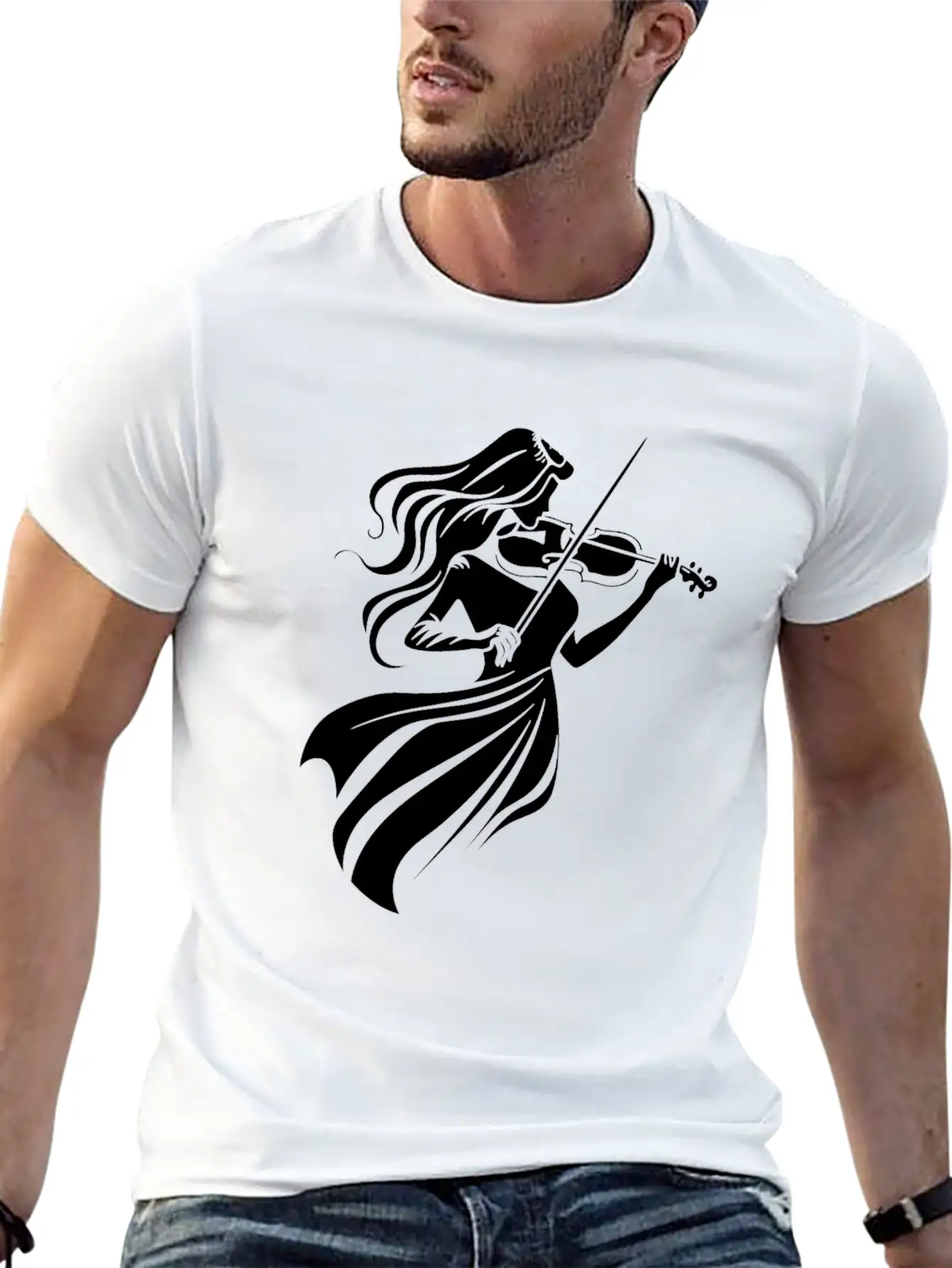 Violin Girl Unisex Casual T-Shirt – Clean Design For Daily Comfort
