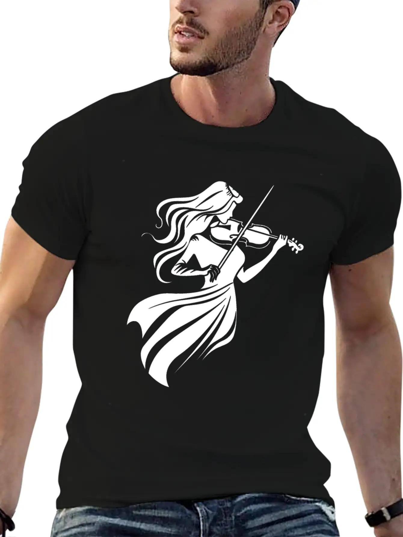 Violin Girl Unisex Casual T-Shirt – Clean Design For Daily Comfort
