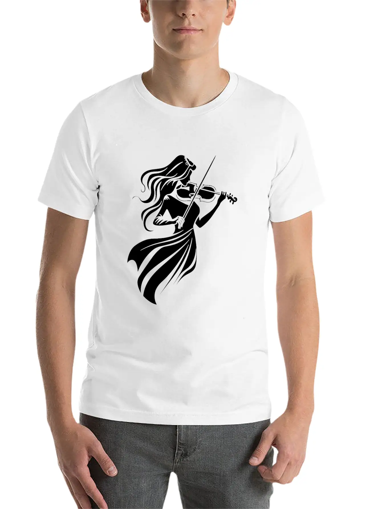 Violin Girl Unisex Casual T-Shirt – Clean Design For Daily Comfort