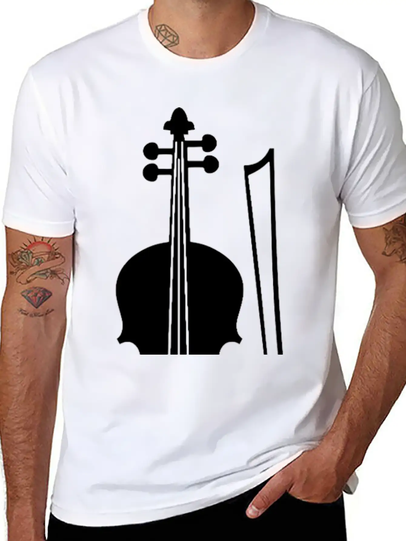 Violin Graphic Unisex Casual T-Shirt – Clean Design For Daily Comfort