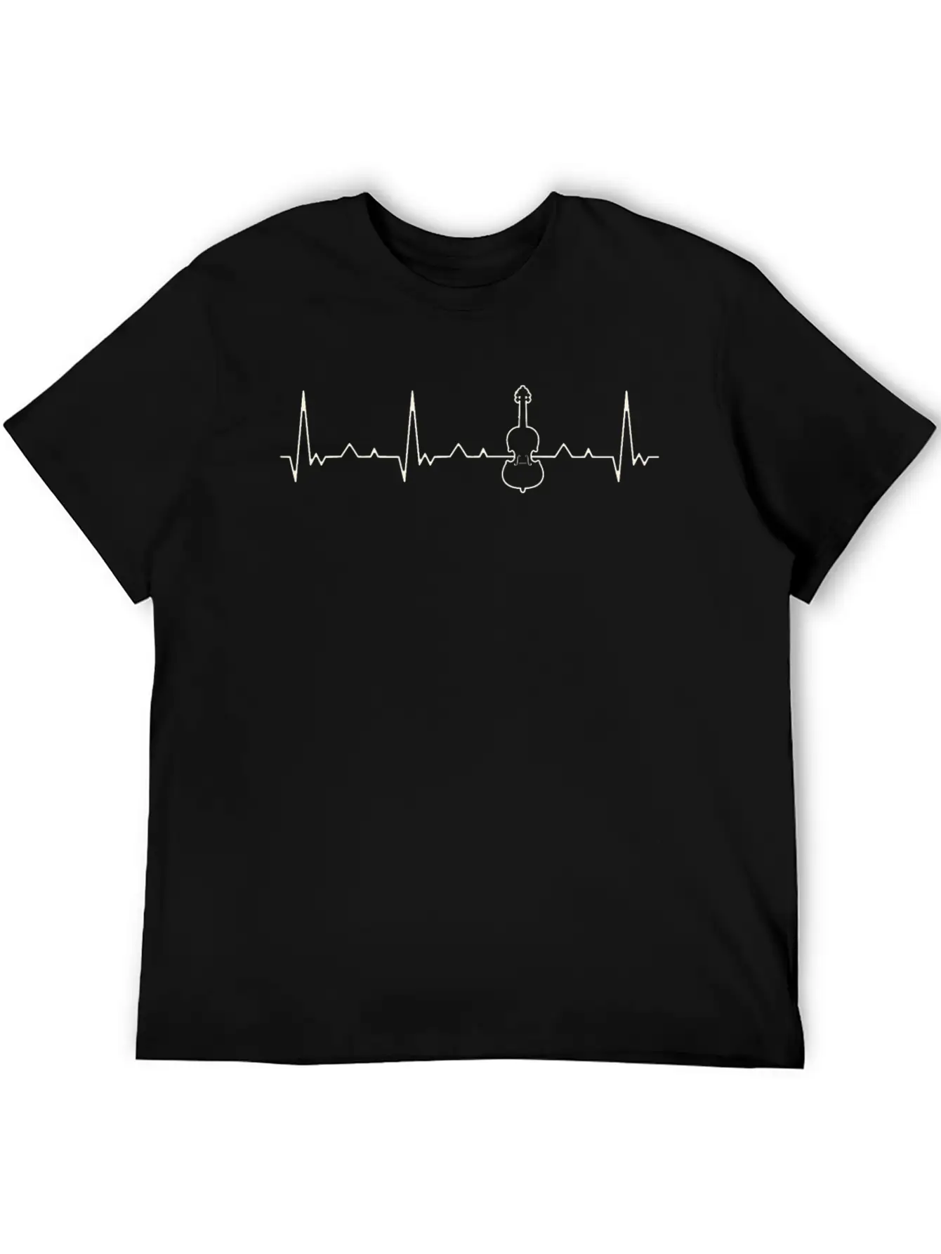 Violin. Heart. Love. EKG. Pulse. Beat. Lightweight Cotton T-Shirt – Daily Comfort Graphic Shirt