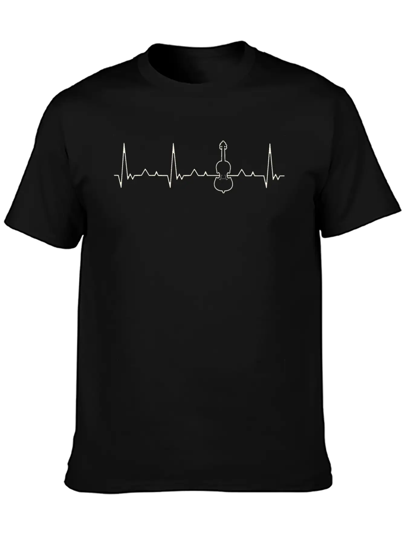 Violin. Heart. Love. EKG. Pulse. Beat. Lightweight Cotton T-Shirt – Daily Comfort Graphic Shirt