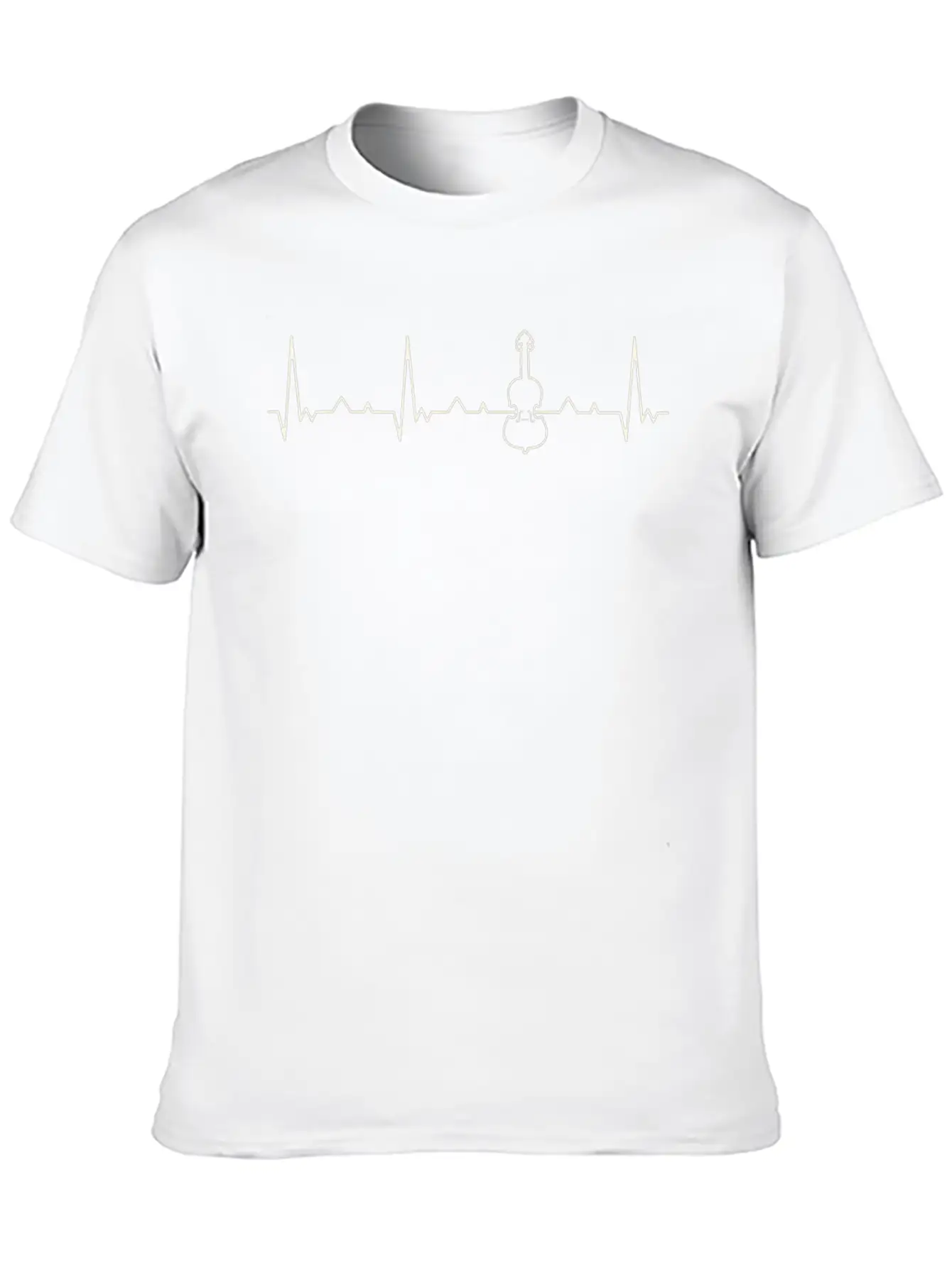 Violin. Heart. Love. EKG. Pulse. Beat. Lightweight Cotton T-Shirt – Daily Comfort Graphic Shirt