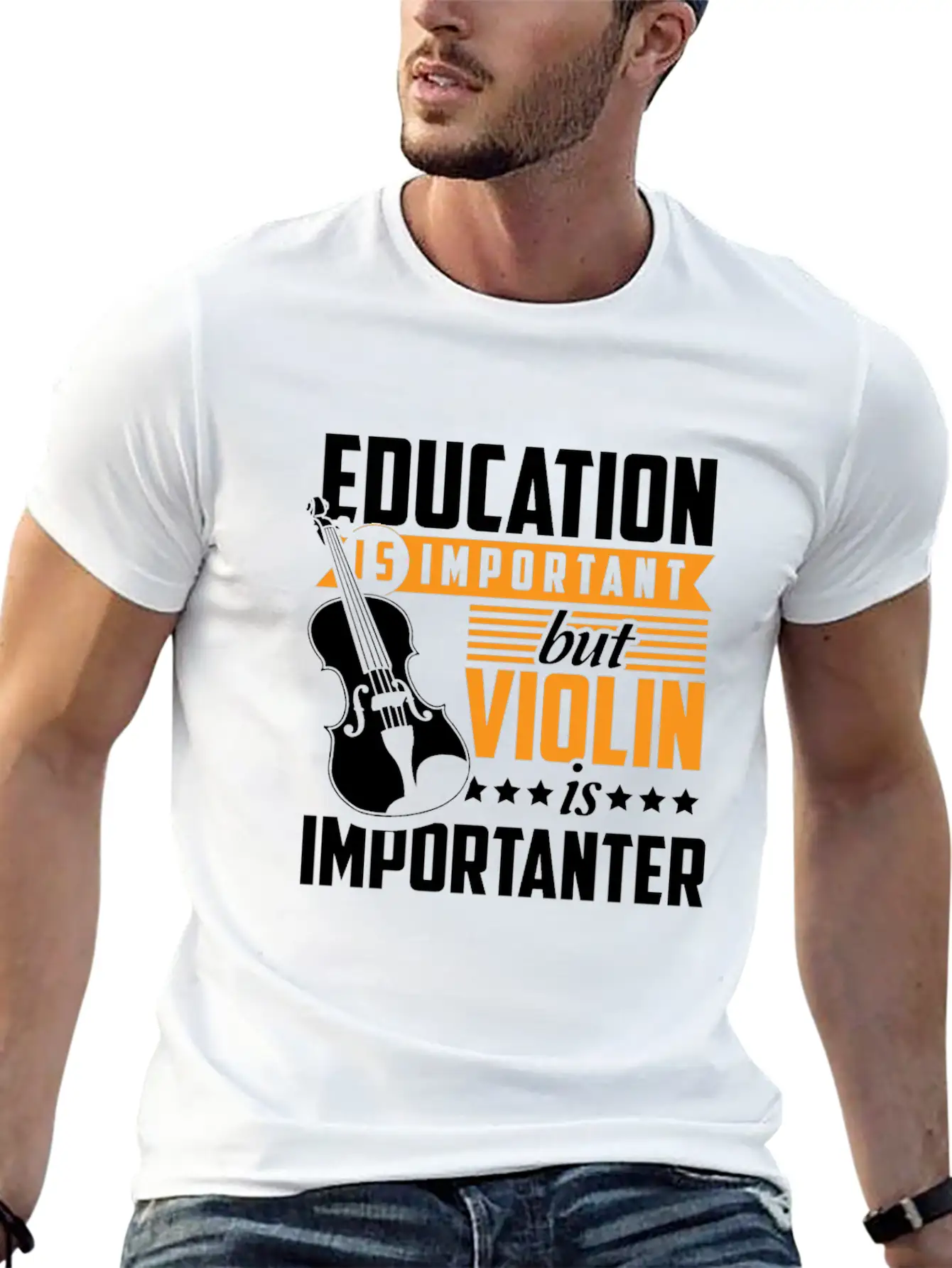 Violin Musical Instrument Violinist Classical Gift Lightweight Cotton T-Shirt – Daily Comfort Graphic Shirt